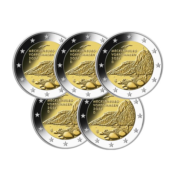 2 euros commémoratives Allemagne 2024 - Mecklembourg  les 5 ateliers.