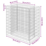 vidaXL Lit surélevé à gabion Acier galvanisé 90x50x100 cm