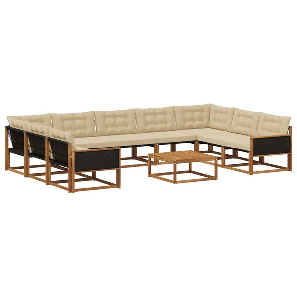 vidaXL Ensemble de canapés d'extérieur 10 Pièces Naturel et Beige