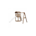 AXI Beach Tower avec Balancoire Simple Marron Toboggan Blanc