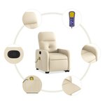 vidaXL Fauteuil inclinable de massage Crème Tissu