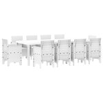 vidaXL Ensemble salle à manger jardin 11 Pièces Blanc 250 x 100 x 73 cm