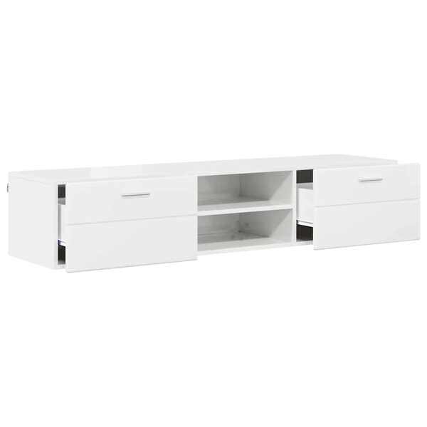 vidaXL Cabinet en Bois avec tiroir Blanc brillant 150 x 39 x 30 cm