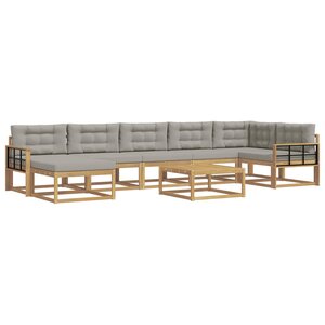 vidaXL Ensemble de canapés d'extérieur 8 pc Blanc et gris clair