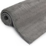 vidaXL Tapis 140x200 cm Fausse fourrure de lapin Gris foncé