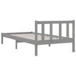 vidaXL Cadre de lit Gris Bois de pin massif 75x190 cm Petit simple