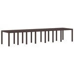 Ensemble de salle à manger de jardin de 17 pièces vidaXL marron en poly rattan
