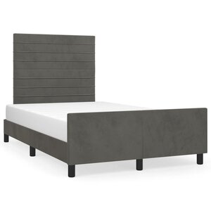 vidaXL Cadre de lit sans matelas gris foncé 120x190 cm velours