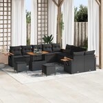 vidaXL Ensemble de canapé de jardin 13 Pièces Noir polyrotin