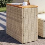 vidaXL Table d'appoint de jardin dessus en bois beige 58x27 5x55 cm