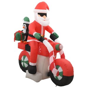 vidaXL Père Noël gonflable sur moto LED IP44 160 cm