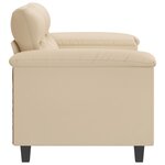vidaXL Canapé à 2 places Crème 120 cm Tissu microfibre