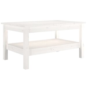 vidaXL Table basse Blanc 80x50x40 cm Bois massif de pin