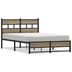 vidaXL Cadre de lit en métal sans matelas chêne sonoma 120x190 cm