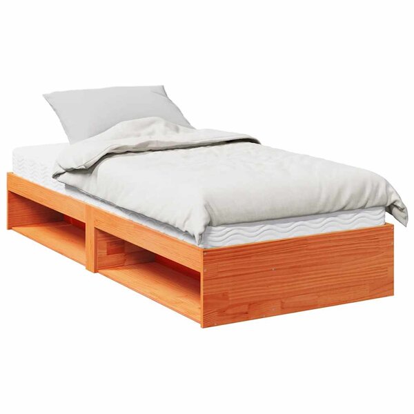 vidaXL Lit de jour avec matelas cire marron 80x200 cm bois pin massif