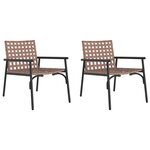 vidaXL Chaise de jardin 2 pc Marron polyrotin