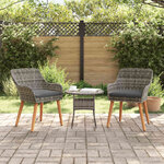 vidaXL Chaise de jardin 2 Pièces Gris 55 x 62 5 x 82 cm polyrotin