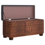 Banc banquette de rangement avec coussin 69 cm quenouille marron 02_0010947