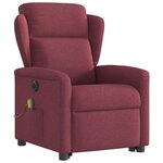 vidaXL Fauteuil inclinable de massage électrique Rouge bordeaux Tissu