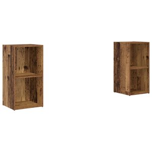 vidaXL Ensemble meuble TV 2 Pièces Bois Ancien 72 x 35 x 36 5 cm