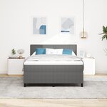 vidaXL Lit à ressorts avec matelas gris 160x200 cm Tissu corduroy