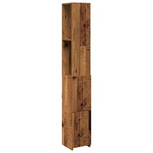 vidaXL Armoire de salle de bain vieux bois 25x25x170cm bois ingénierie