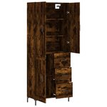 vidaXL Buffet haut Chêne fumé 69 5x34x180 cm Bois d'ingénierie