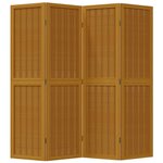 vidaXL Cloison de séparation 4 panneaux marron bois paulownia massif