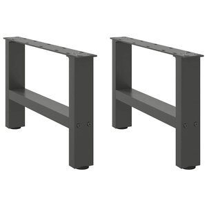 vidaXL Pieds de table basse Anthracite 2 pièces 50 x (30-31) cm Acier