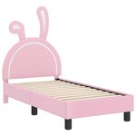 vidaXL Cadre de lit pour tout-petit avec tête de lit Rose 70 x 140 cm