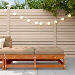 vidaXL Repose-pieds de jardin Bois de pin massif Brun cire