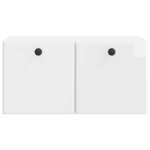 vidaXL Meuble TV mural 59 5 x 31 x 30 cm Blanc brillant