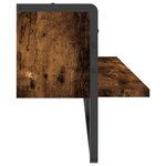 vidaXL Étagère murale avec barre chêne fumé 100x25x30 cm