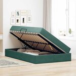 vidaXL Lit avec rangement et matelas Vert foncé 120 x 200 cm Velours