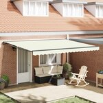 vidaXL Cadre d'auvent Crème 450 × 300 cm Polyester avec revêtement PU