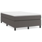 vidaXL Sommier à lattes de lit avec matelas gris 120x190 cm similicuir