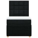 vidaXL Sommier à lattes de lit et matelas Noir 80x200 cm Tissu