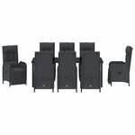 vidaXL Ensemble de salle à manger pour jardin 9 Pièces Noir polyrotin