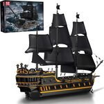 Mould King 13186 - Ensemble de maquettes de bateaux pirates noirs