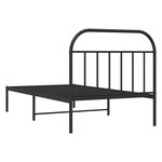 vidaXL Cadre de lit métal avec tête de lit noir 100x190 cm