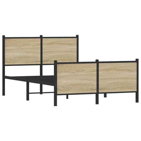 vidaXL Cadre de lit en métal sans matelas chêne sonoma 120x190 cm