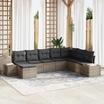 vidaXL Ensemble de canapé de jardin 8 Pièces Gris 319 x 209 x 85 cm