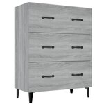 vidaXL Buffet sonoma gris 69 5x34x90 cm bois d'ingénierie