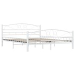 vidaXL Cadre de lit et tête de lit sans matelas blanc 160x200 cm métal