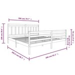 vidaXL Cadre de lit sans matelas gris bois massif 200x200 cm