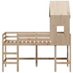 vidaXL Lit superposé avec échelle et toit sans matelas 90x200 cm