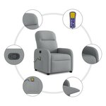 vidaXL Fauteuil de massage inclinable Gris clair Tissu