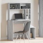 vidaXL Bureau avec étagères sonoma gris 100x45x140cm bois d'ingénierie