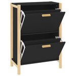 vidaXL Armoire à chaussures Noir 57 5x33x80 cm Bois d'ingénierie