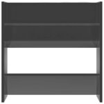 vidaXL Armoire à chaussures murale gris brillant bois d’ingénierie